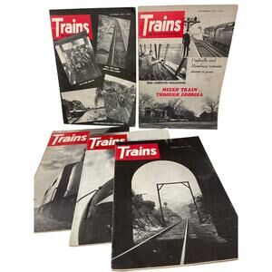 Trains Magazine Lot of‎ 5 Sep Oct Nov 67  Nov 70 Aug 71 Railroadiana Locomotive
